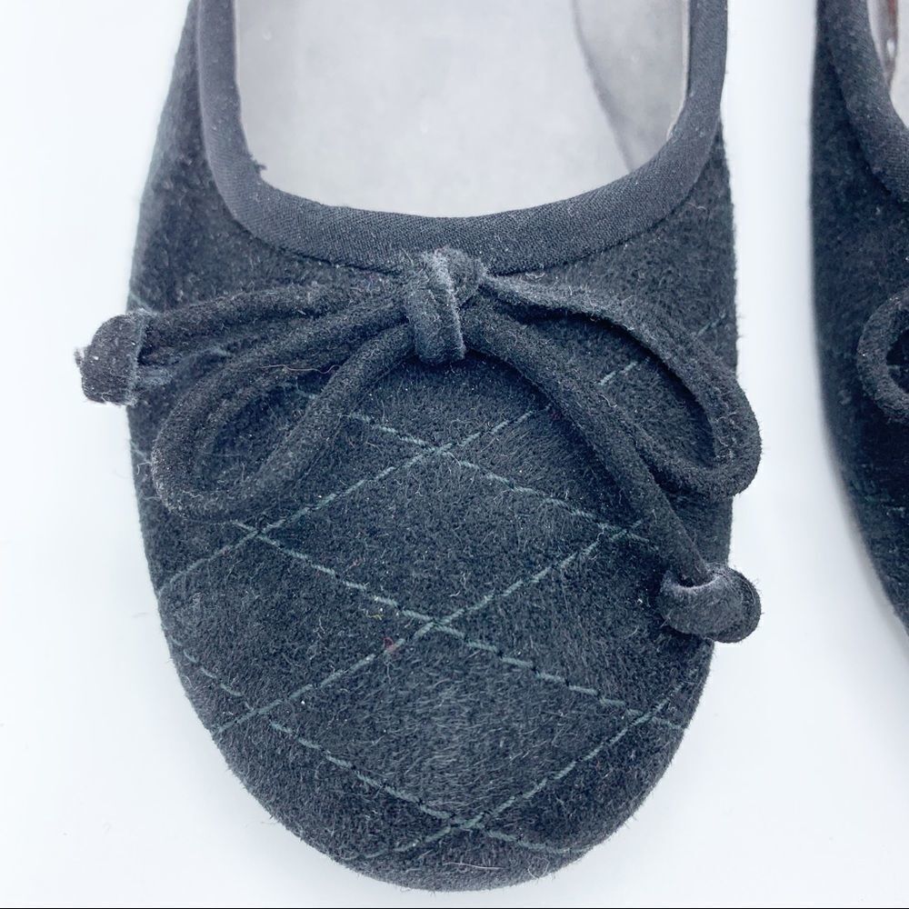 Stuart Weizmann Black‎ Quilted Suede Ballet Wedge Flats SZ 7 - Picture 7 of 12